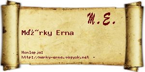 Márky Erna névjegykártya